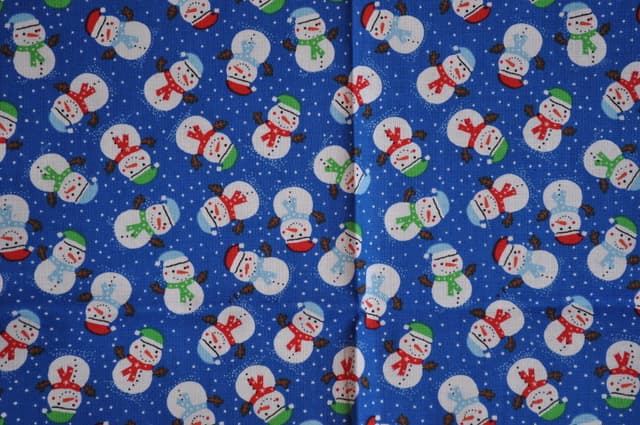 Mini Snowmen On Blue
