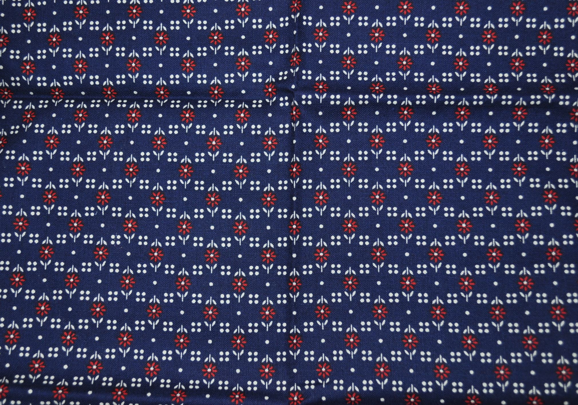 Red Flowers On Blue